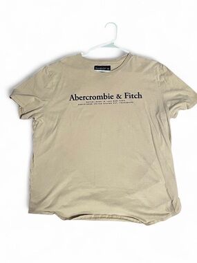 Abercrombie & Fitch Men's Logo Tee in Khaki